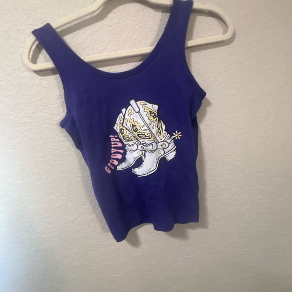 Purple Graphic Tank Top